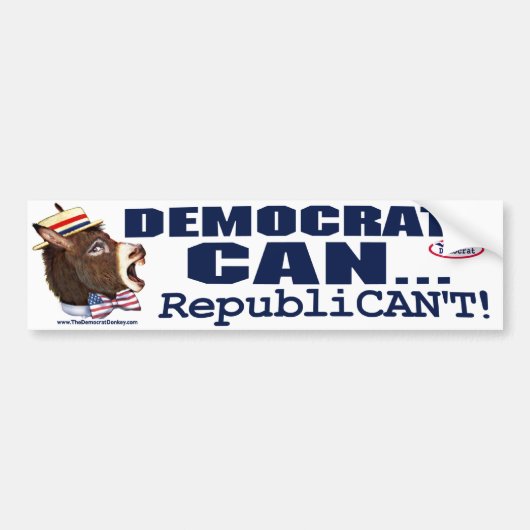 Bumpersticker Donkey Head van de Republikein niet (Voorkant)