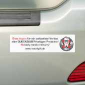 Bumpersticker (Duits, wit) (Op auto)