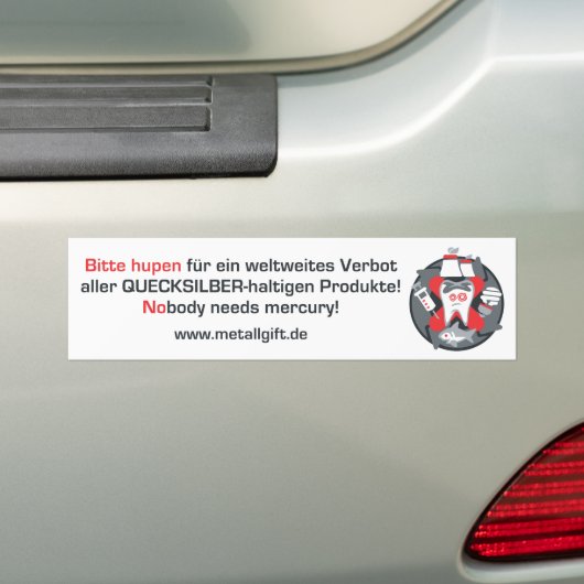 Bumpersticker (Duits, wit) (Op auto)