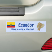 Bumpersticker Ecuador vlag en kaart (Op auto)