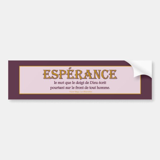 Bumpersticker: Espérance Bumpersticker (Voorkant)