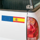 Bumpersticker Europese Unie en Spaanse vlag (Op Truck)