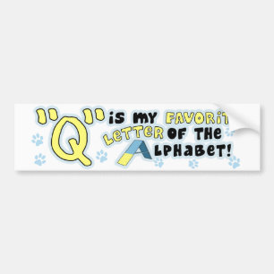 Bumpersticker Favoriete letter Q