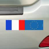 Bumpersticker Franse en Europese vlag (Op auto)