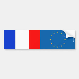 Bumpersticker Franse en Europese vlag