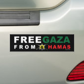 Bumpersticker "Free Gaza from Hamas" (zwart) (Op auto)