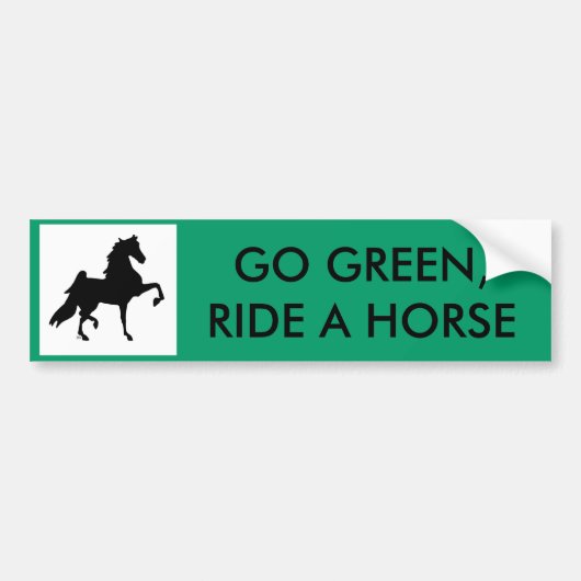 Bumpersticker - GA GROEN, RIDE A HORSE (Voorkant)