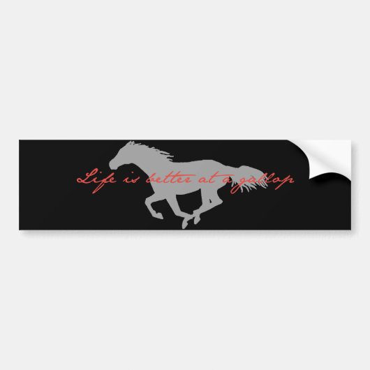 Bumpersticker galoping Horse (Voorkant)