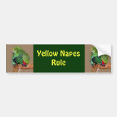 Bumpersticker Geel Naped Amazons Rule (Voorkant)