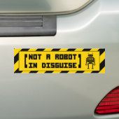 Bumpersticker (geen robot in walgelijk) (Op auto)