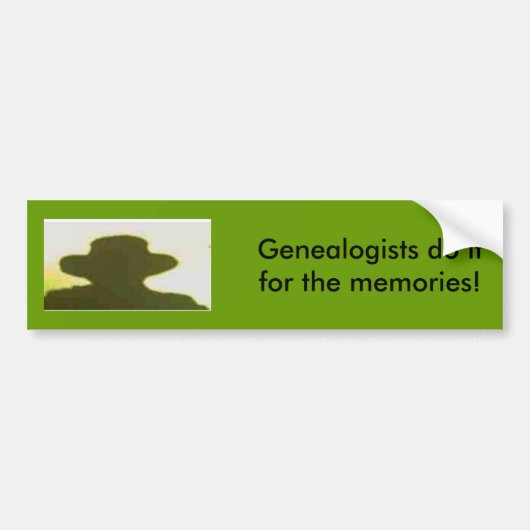 Bumpersticker - Genealogisten doen het voor ... (Voorkant)