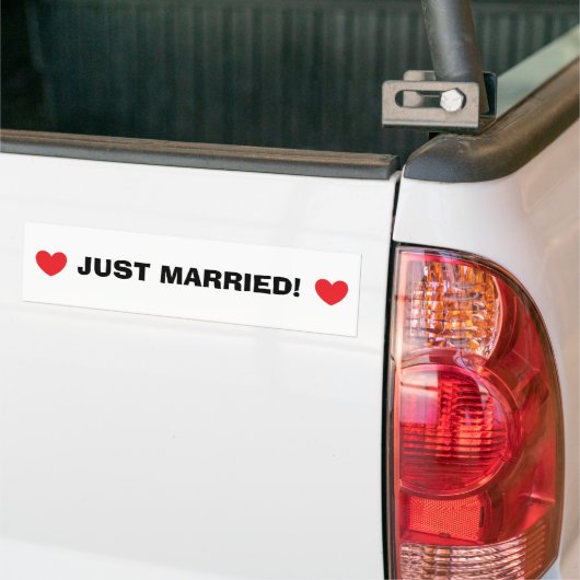 Bumpersticker "Gewoon getrouwd" (Op Truck)