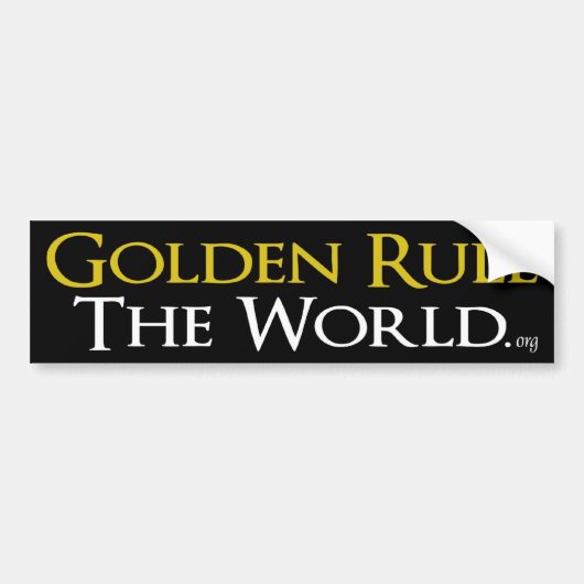 Bumpersticker "Golden Rule De wereld" (Voorkant)