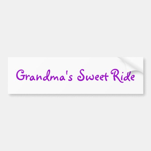 Bumpersticker "Grandma's Sweet Ride" (Voorkant)