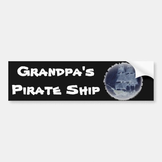 Bumpersticker "GRANDPA's PIRATE SHIP" (Voorkant)