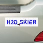 Bumpersticker "H2O-SKIER" voor de waterstok (Op auto)