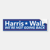Bumpersticker Harris Walz: "We gaan niet terug" (Voorkant)