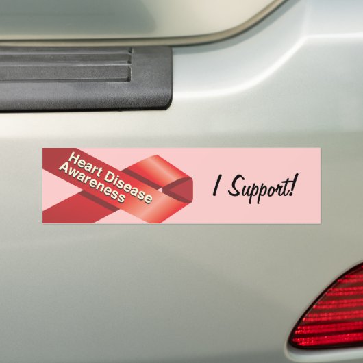 Bumpersticker Hartziekte Bewustzijn (Op auto)