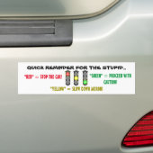 Bumpersticker HERINNERT HOE VERKEERSLICHTEN WERKEN (Op auto)