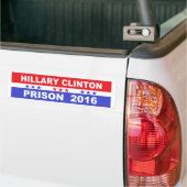 Bumpersticker Hillary Clinton gevangenis 2016 (Op Truck)