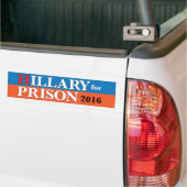 Bumpersticker "Hillary for Prison 2016" (Op Truck)