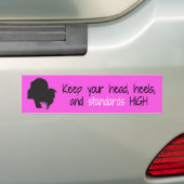 Bumpersticker Hoge Hakken en Normen (Op auto)