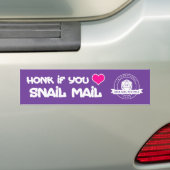 Bumpersticker "Honk als je van slakkenpost houdt" (Op auto)