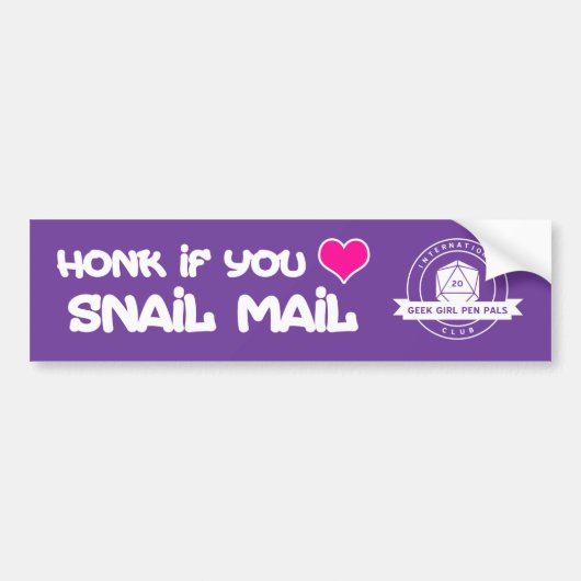 Bumpersticker "Honk als je van slakkenpost houdt" (Voorkant)