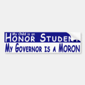 Bumpersticker - Honor Student vs gouverneur (blauw (Voorkant)