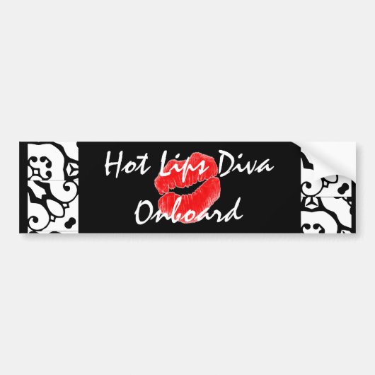 Bumpersticker "Hot Lips Diva on-board" (Voorkant)