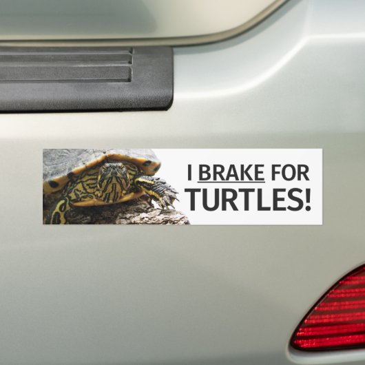 Bumpersticker "I Brake for Turtles" (Op auto)