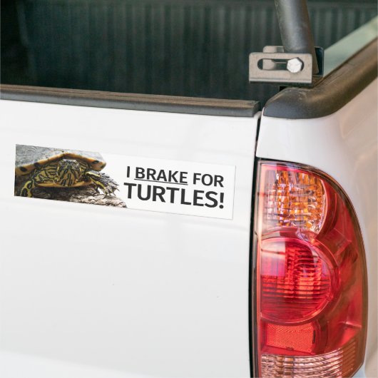Bumpersticker "I Brake for Turtles" (Op Truck)
