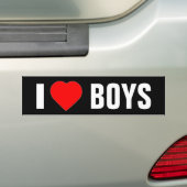 Bumpersticker "I Heart Boys" (Op auto)