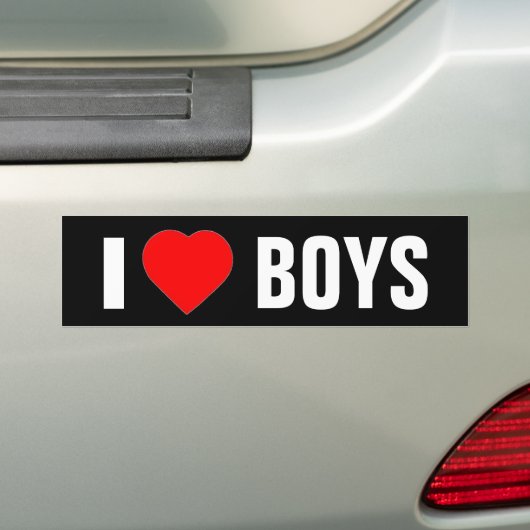Bumpersticker "I Heart Boys" (Op auto)