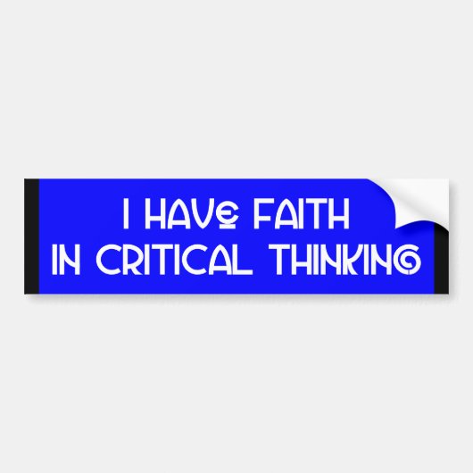Bumpersticker "Ik heb vertrouwen in kritisch denke (Voorkant)