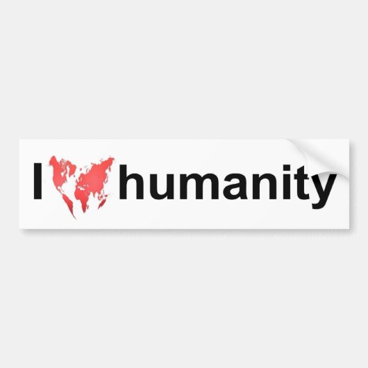 Bumpersticker - Ik hou van menselijkheid (Voorkant)