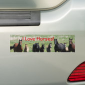 Bumpersticker - Ik hou van paarden! (Op auto)