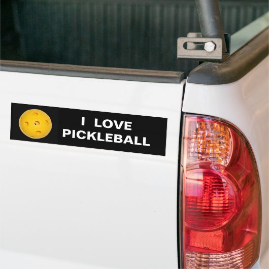 Bumpersticker: Ik hou van Pickleball Bumpersticker (Op Truck)