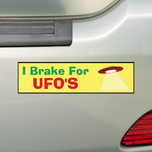 Bumpersticker - Ik rem voor UFO's (Op auto)