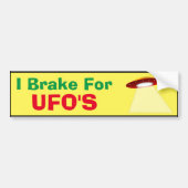 Bumpersticker - Ik rem voor UFO's (Voorkant)