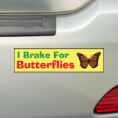 Bumpersticker - Ik rem voor vlinders (Op auto)