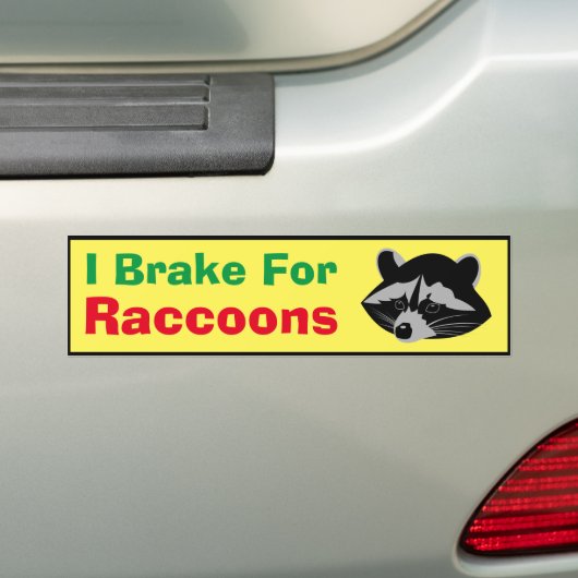 Bumpersticker - Ik rem voor wasberen (Op auto)