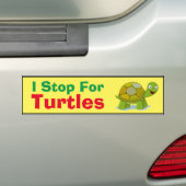 Bumpersticker - Ik stop voor schildpadden (Op auto)