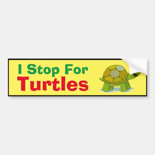 Bumpersticker - Ik stop voor schildpadden (Voorkant)