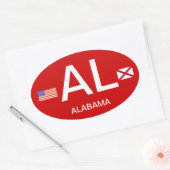 Bumpersticker in de Europese stijl Alabama* Ovale Sticker (Envelop)