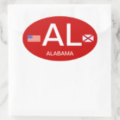 Bumpersticker in de Europese stijl Alabama* Ovale Sticker (Tas)