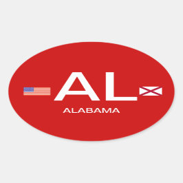 Bumpersticker in de Europese stijl Alabama* Ovale Sticker