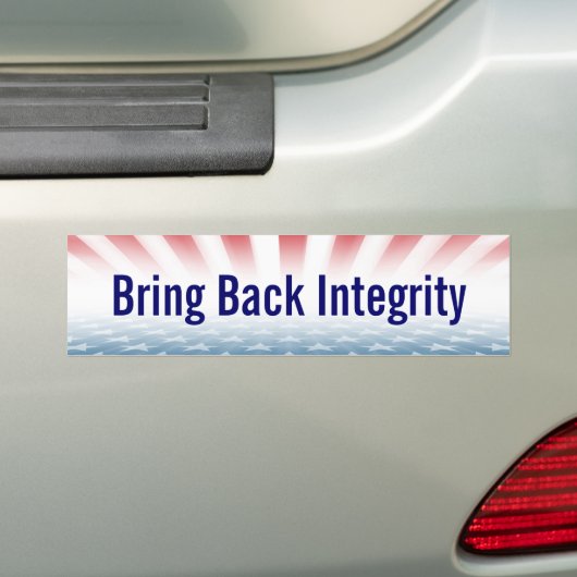 Bumpersticker "Integriteit terugbrengen" (Op auto)