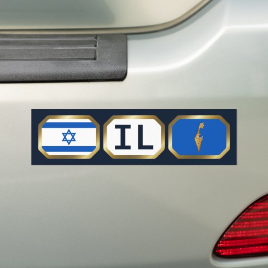 Bumpersticker Israëlische vlaggenkaartcode (Op auto)