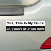 Bumpersticker - Ja, dit is mijn truck (Op auto)